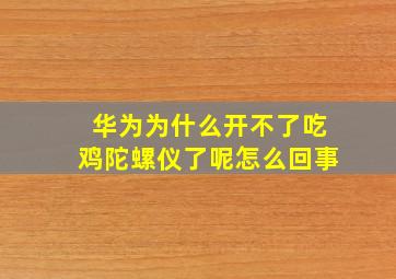 华为为什么开不了吃鸡陀螺仪了呢怎么回事