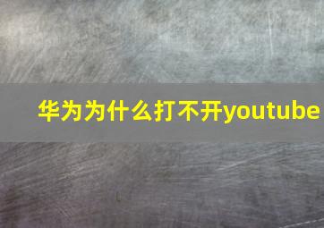 华为为什么打不开youtube