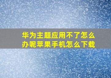 华为主题应用不了怎么办呢苹果手机怎么下载