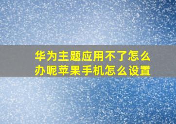 华为主题应用不了怎么办呢苹果手机怎么设置