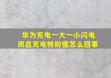 华为充电一大一小闪电而且充电特别慢怎么回事