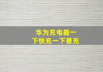 华为充电器一下快充一下普充