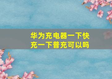 华为充电器一下快充一下普充可以吗