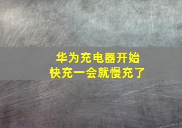 华为充电器开始快充一会就慢充了