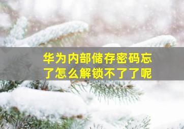 华为内部储存密码忘了怎么解锁不了了呢