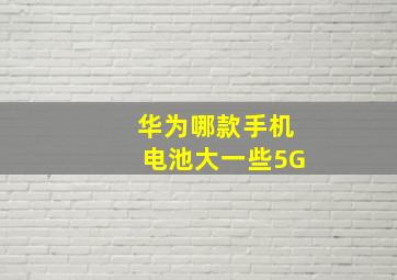 华为哪款手机电池大一些5G