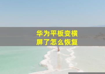 华为平板变横屏了怎么恢复