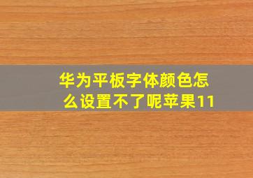 华为平板字体颜色怎么设置不了呢苹果11