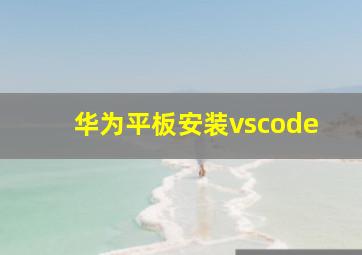 华为平板安装vscode