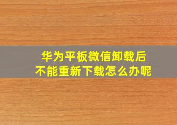 华为平板微信卸载后不能重新下载怎么办呢