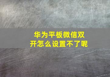 华为平板微信双开怎么设置不了呢