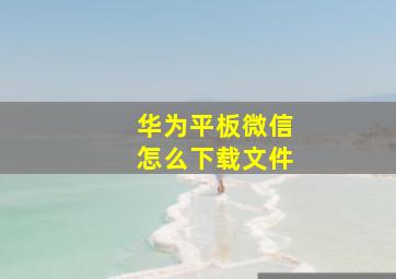 华为平板微信怎么下载文件