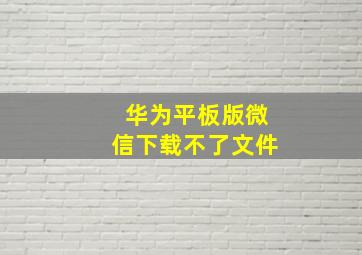 华为平板版微信下载不了文件