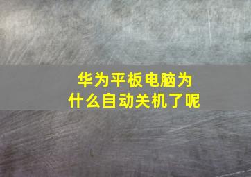 华为平板电脑为什么自动关机了呢