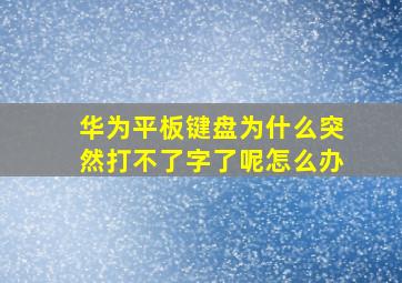 华为平板键盘为什么突然打不了字了呢怎么办