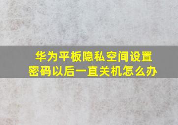 华为平板隐私空间设置密码以后一直关机怎么办