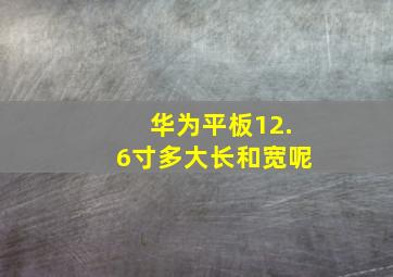 华为平板12.6寸多大长和宽呢