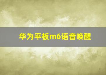 华为平板m6语音唤醒