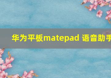 华为平板matepad 语音助手