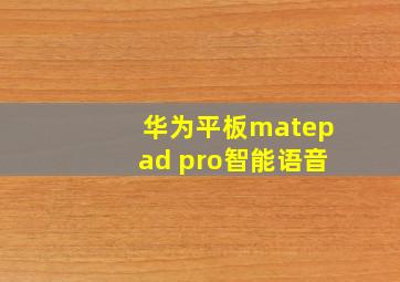 华为平板matepad pro智能语音