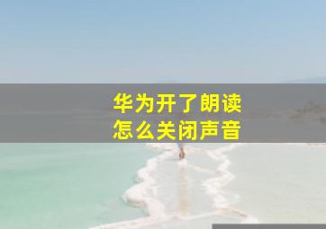 华为开了朗读怎么关闭声音