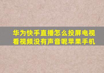 华为快手直播怎么投屏电视看视频没有声音呢苹果手机