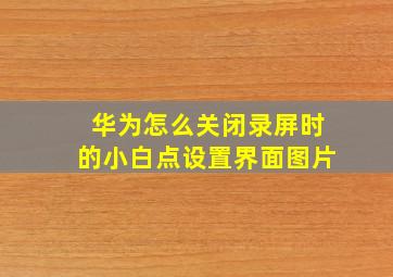 华为怎么关闭录屏时的小白点设置界面图片