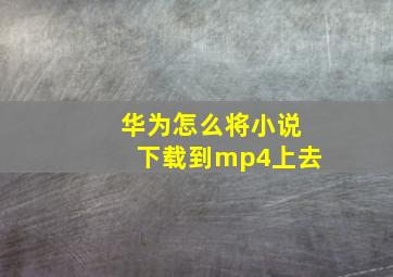 华为怎么将小说下载到mp4上去