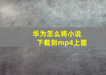 华为怎么将小说下载到mp4上面