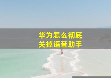 华为怎么彻底关掉语音助手