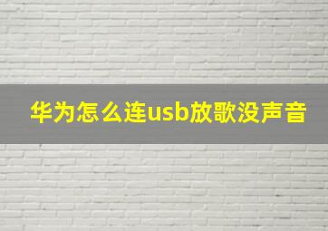 华为怎么连usb放歌没声音