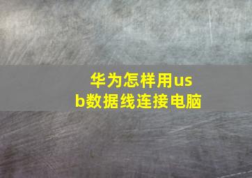 华为怎样用usb数据线连接电脑