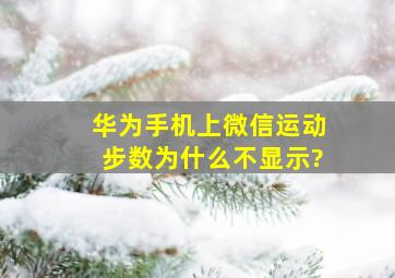 华为手机上微信运动步数为什么不显示?