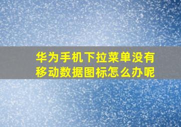 华为手机下拉菜单没有移动数据图标怎么办呢