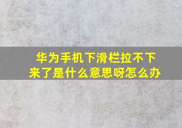 华为手机下滑栏拉不下来了是什么意思呀怎么办