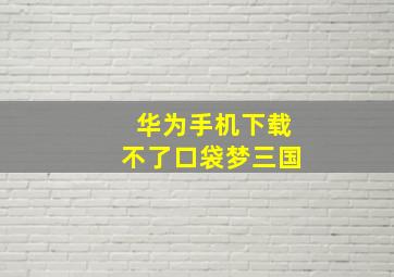 华为手机下载不了口袋梦三国