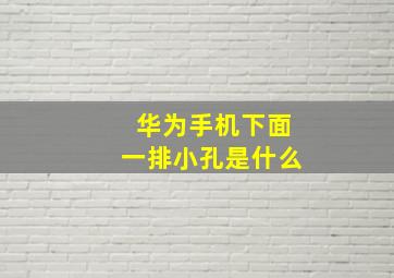 华为手机下面一排小孔是什么