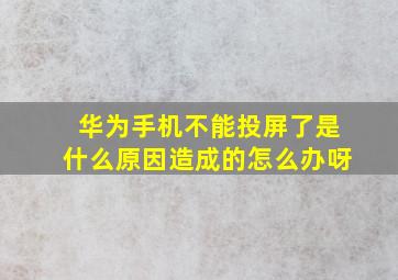 华为手机不能投屏了是什么原因造成的怎么办呀