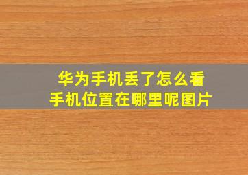 华为手机丢了怎么看手机位置在哪里呢图片