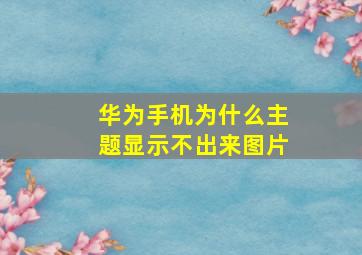 华为手机为什么主题显示不出来图片