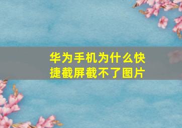 华为手机为什么快捷截屏截不了图片