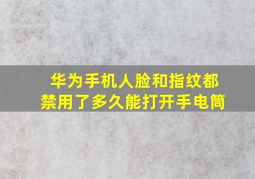 华为手机人脸和指纹都禁用了多久能打开手电筒