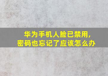 华为手机人脸已禁用,密码也忘记了应该怎么办