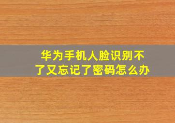 华为手机人脸识别不了又忘记了密码怎么办