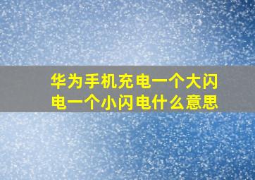 华为手机充电一个大闪电一个小闪电什么意思