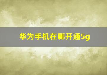 华为手机在哪开通5g