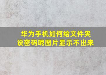 华为手机如何给文件夹设密码呢图片显示不出来