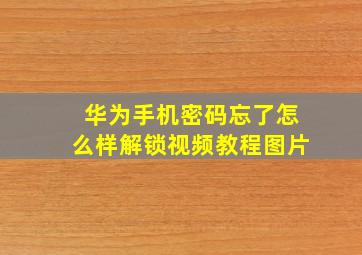 华为手机密码忘了怎么样解锁视频教程图片