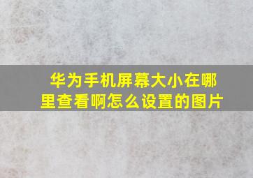 华为手机屏幕大小在哪里查看啊怎么设置的图片