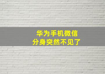 华为手机微信分身突然不见了